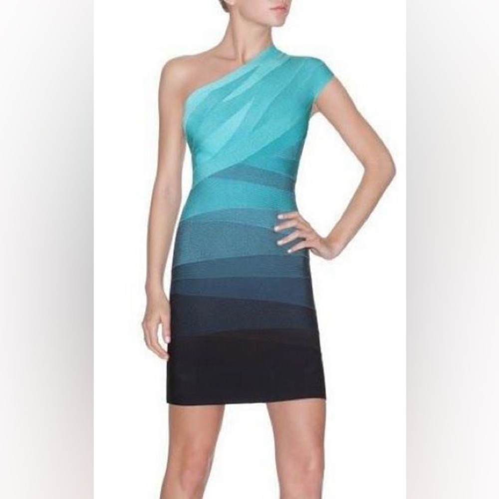 Herve Leger blue gradient dress